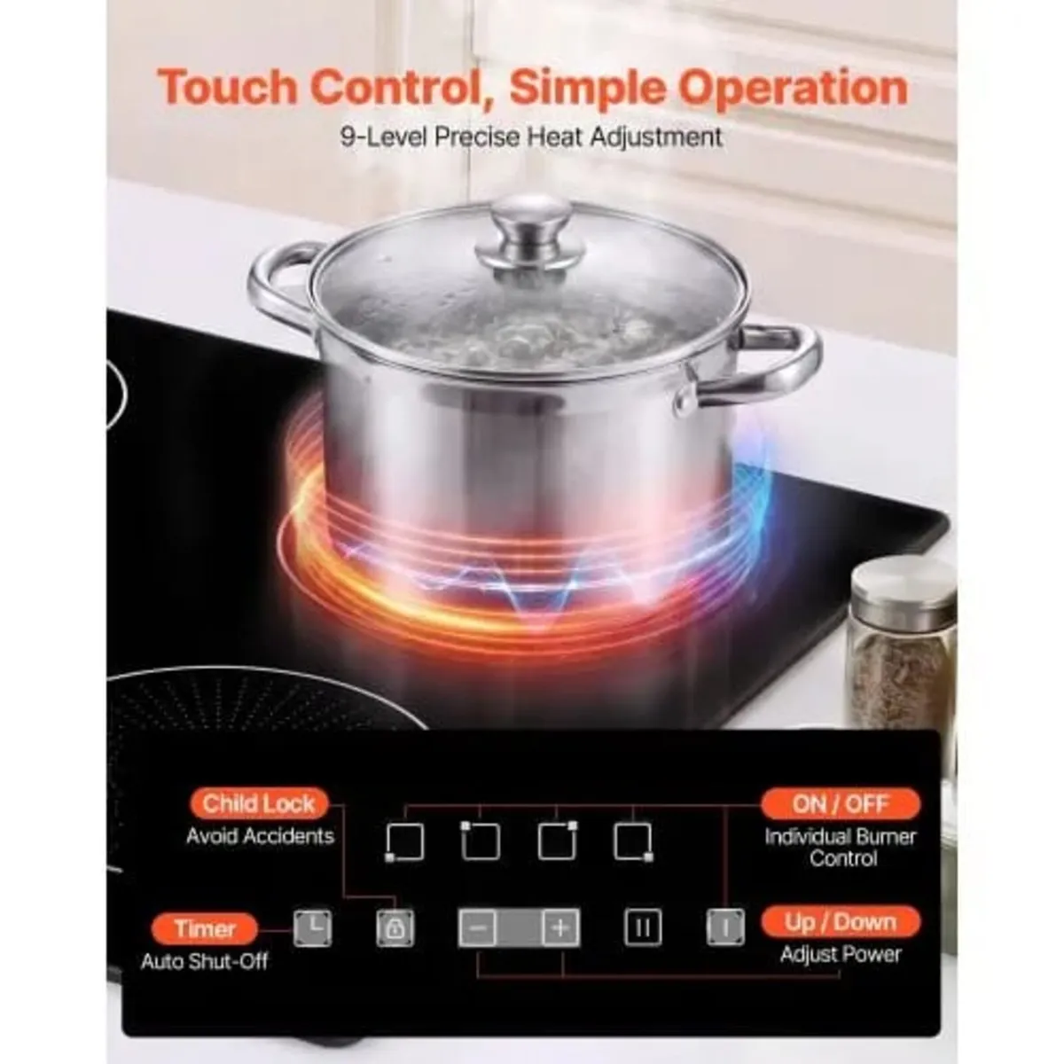 Induction Cooktop 60 cm 4 Burners Built-in Electri - Image 3