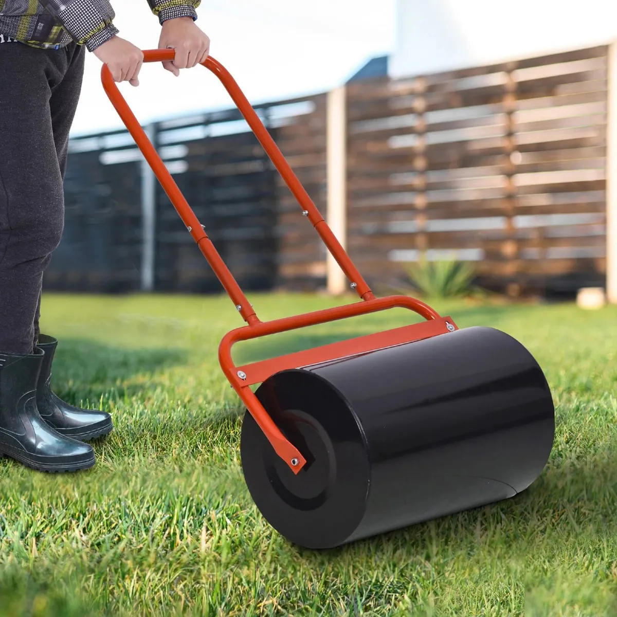 38L Fillable Cylinder Steel Lawn Roller - Image 1