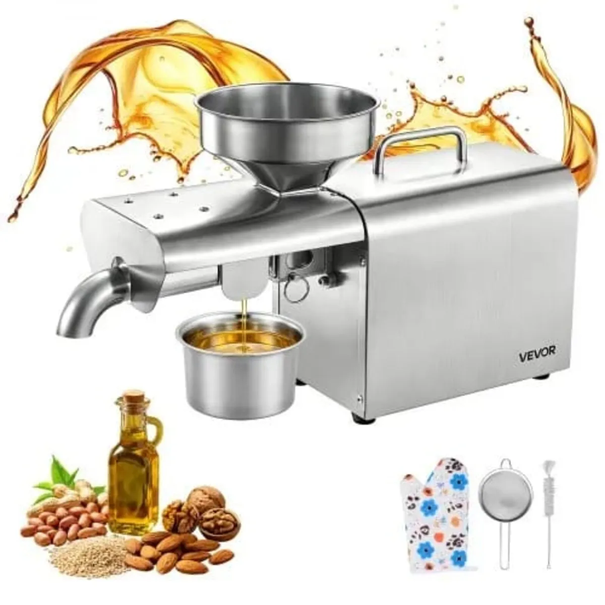 Oil Press Machine, 3.75KG/H Capacity, 750W Oil Ext - Image 1
