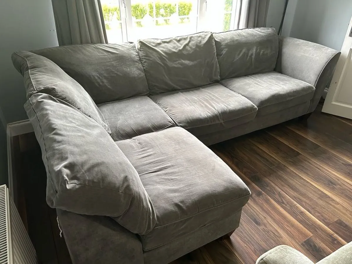 Grey Corner Sofa with Chaise - good condition - Image 2