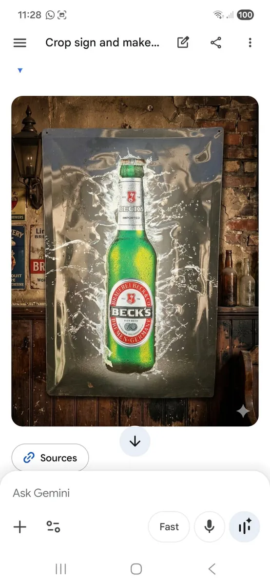 Official BECKS ex Pub Advertising Sign - Image 3