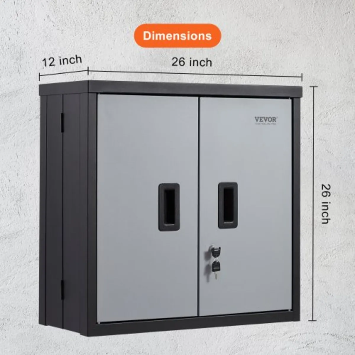 Foldable Wall Cabinet, Metal Garage Locker Mounted - Image 4