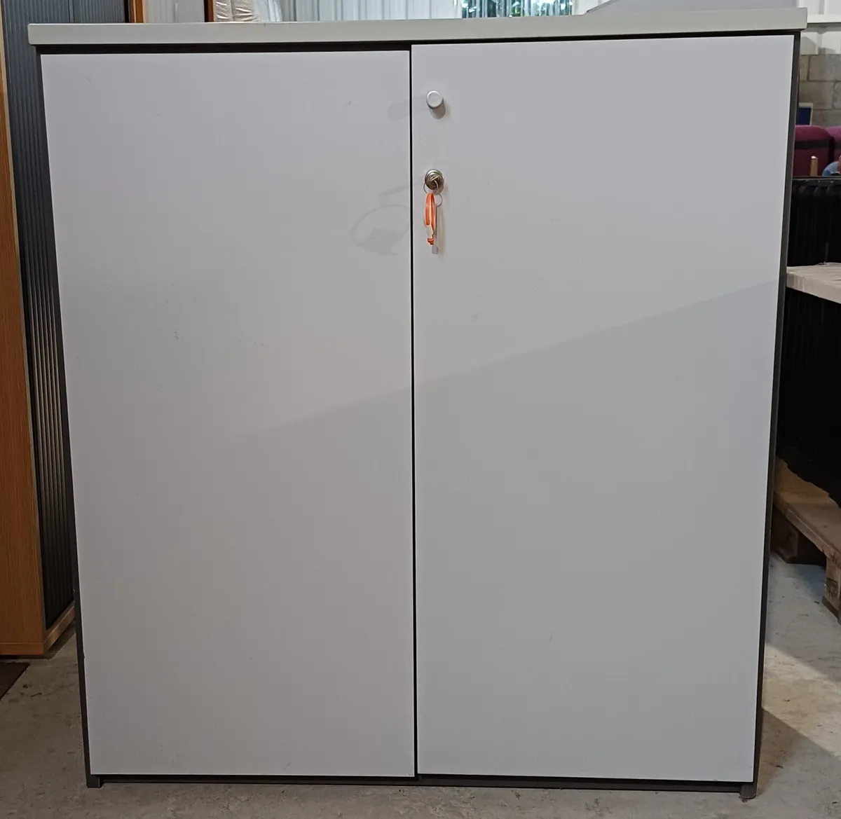 Grey Wooden Cabinet - 2 Doors - Image 1