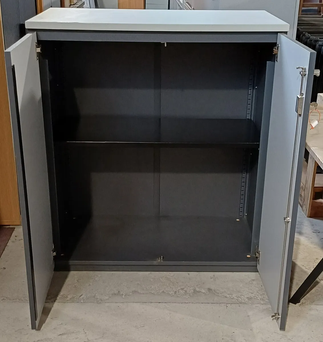 Grey Wooden Cabinet - 2 Doors - Image 2