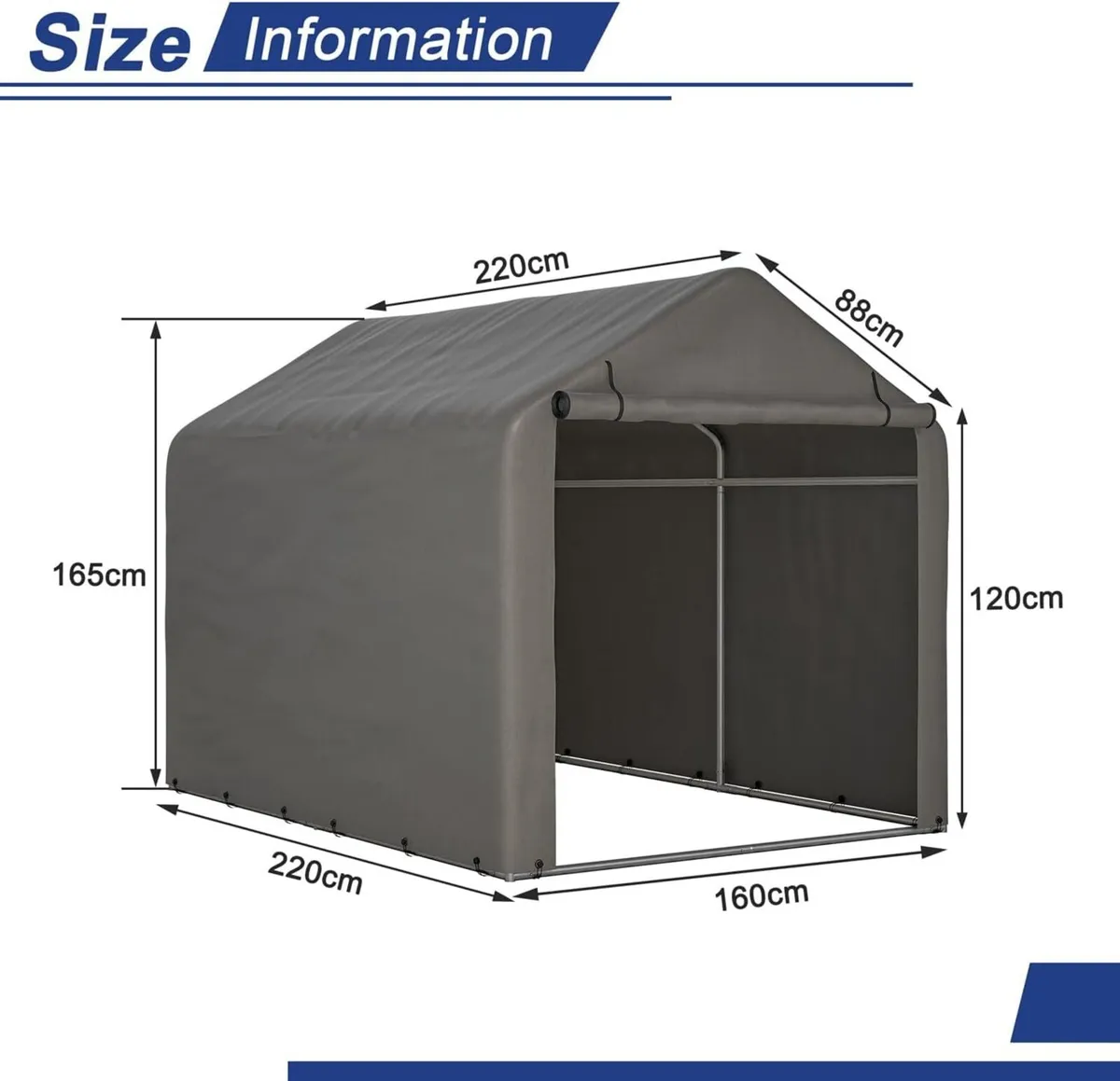 Garden Storage Tent Waterproof Anti UV Steel Frame - Image 2