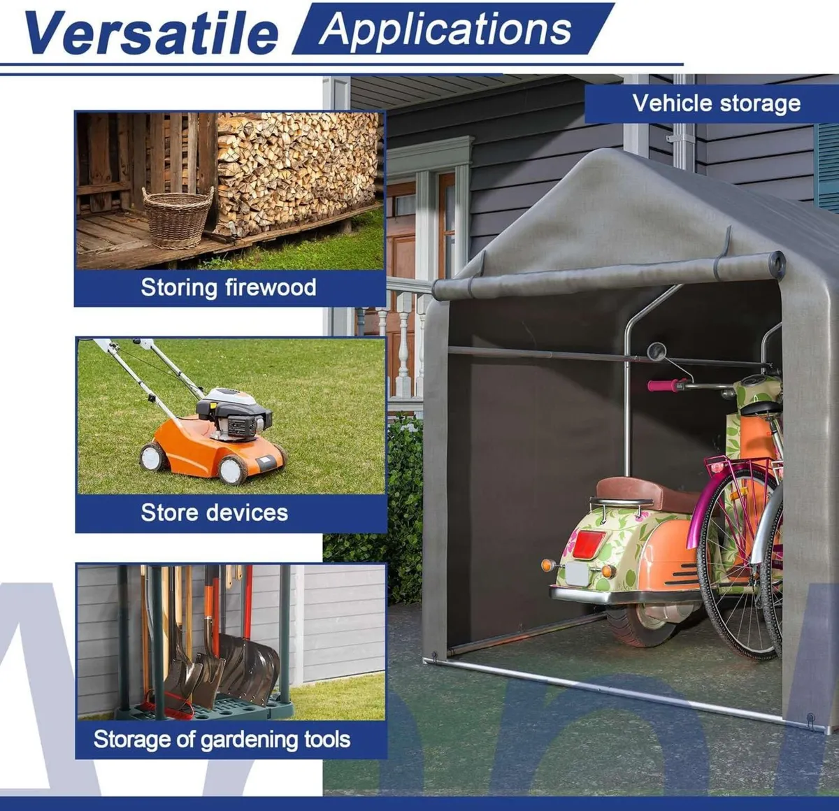 Garden Storage Tent Waterproof Anti UV Steel Frame - Image 3