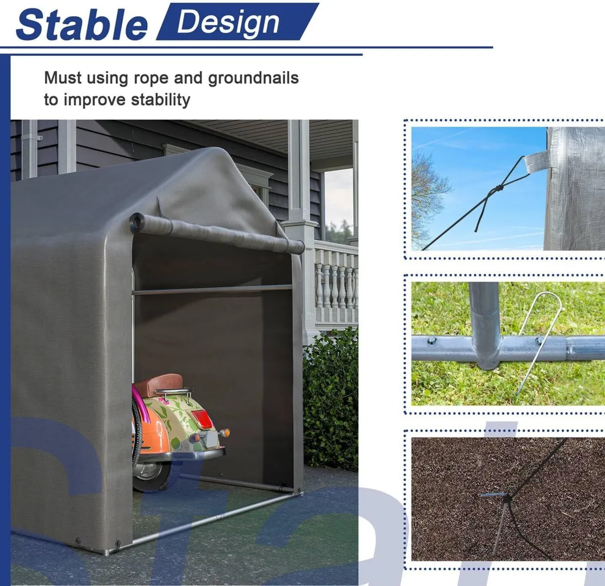 Garden Storage Tent Waterproof Anti UV Steel Frame - Image 4