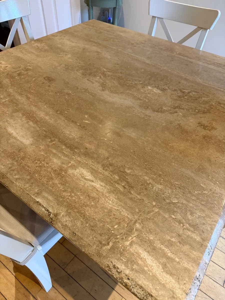 Marble Effect Dining Table & 4 Matching Chairs - Image 4