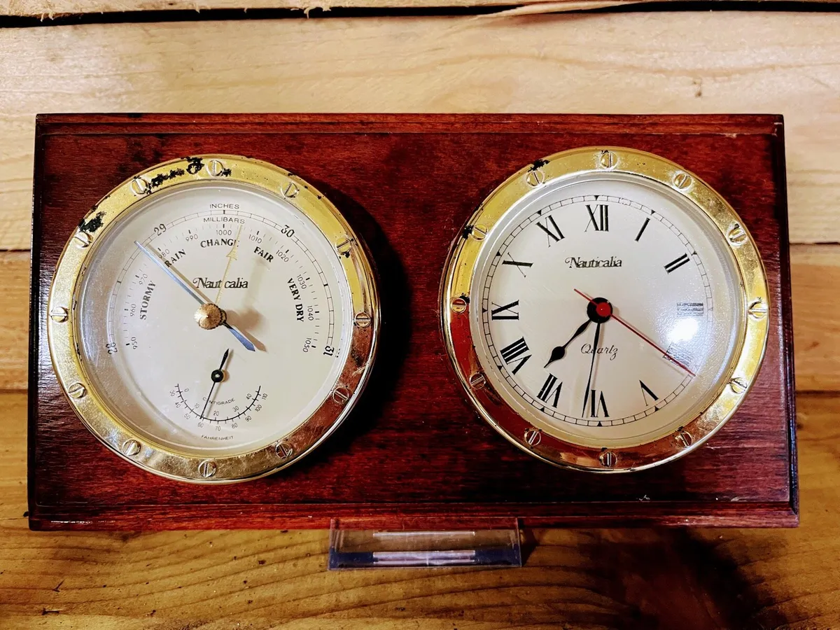 Clock and barometer set