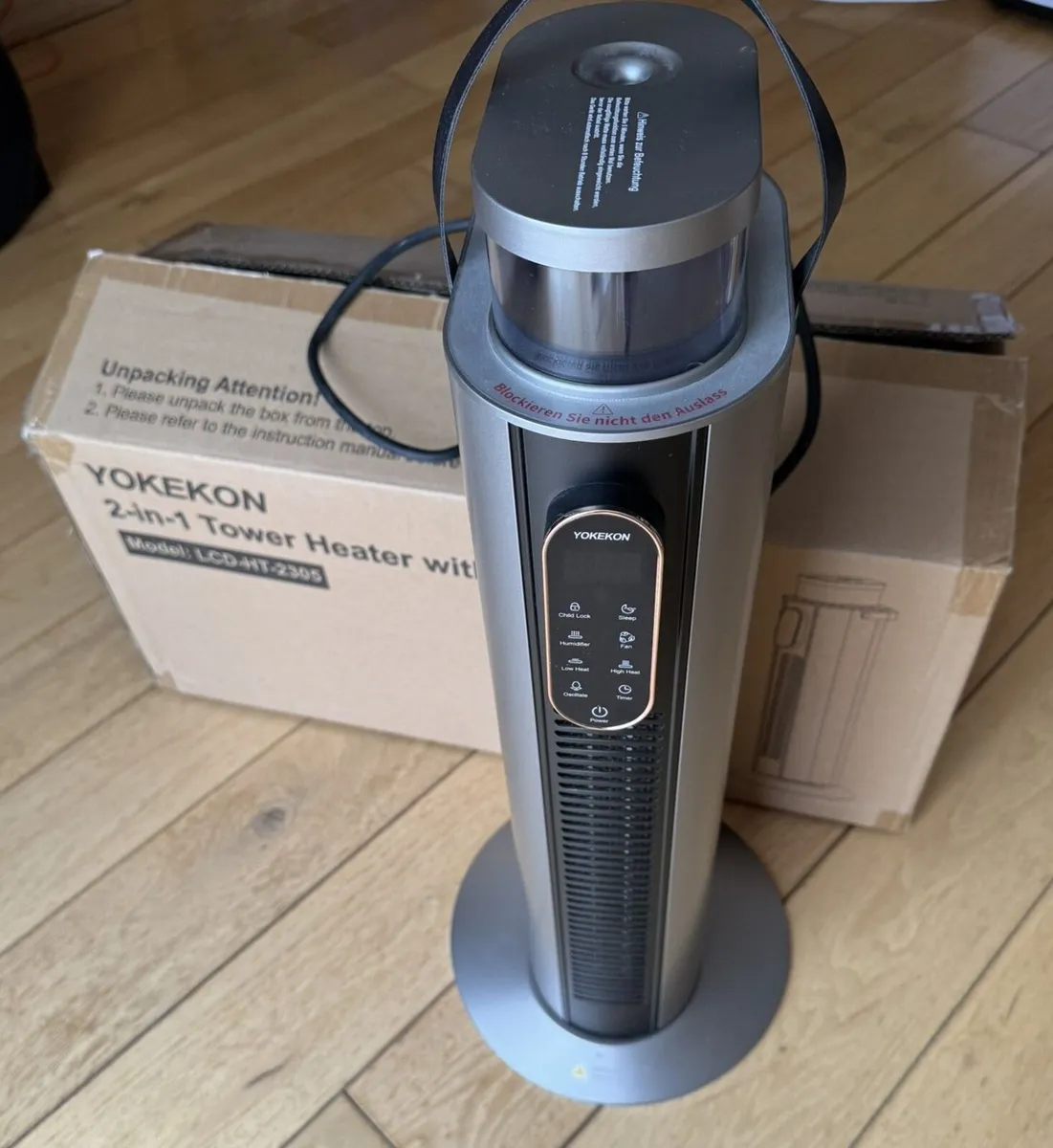 YOKEKON 2-in-1 Tower Fan Heater with Humidifier - Image 1