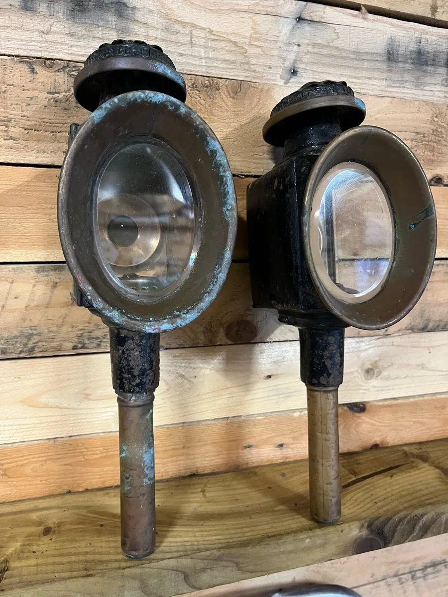Pair of antique coach lamps - Image 1