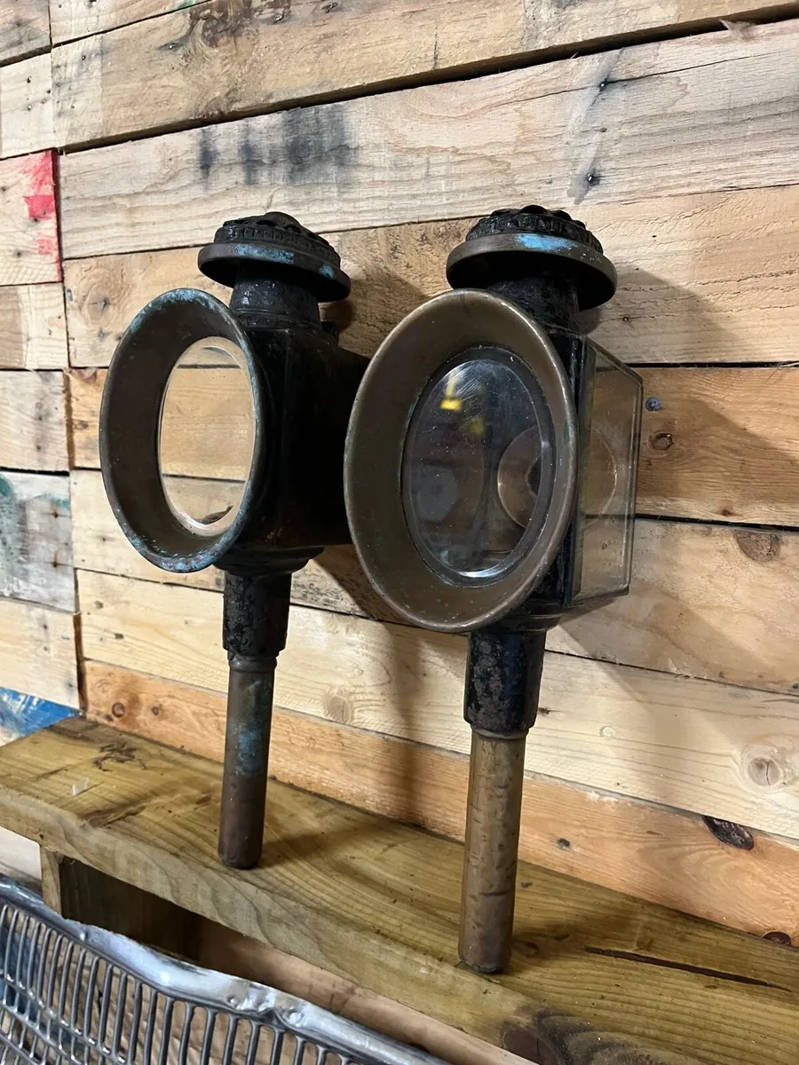 Pair of antique coach lamps - Image 3