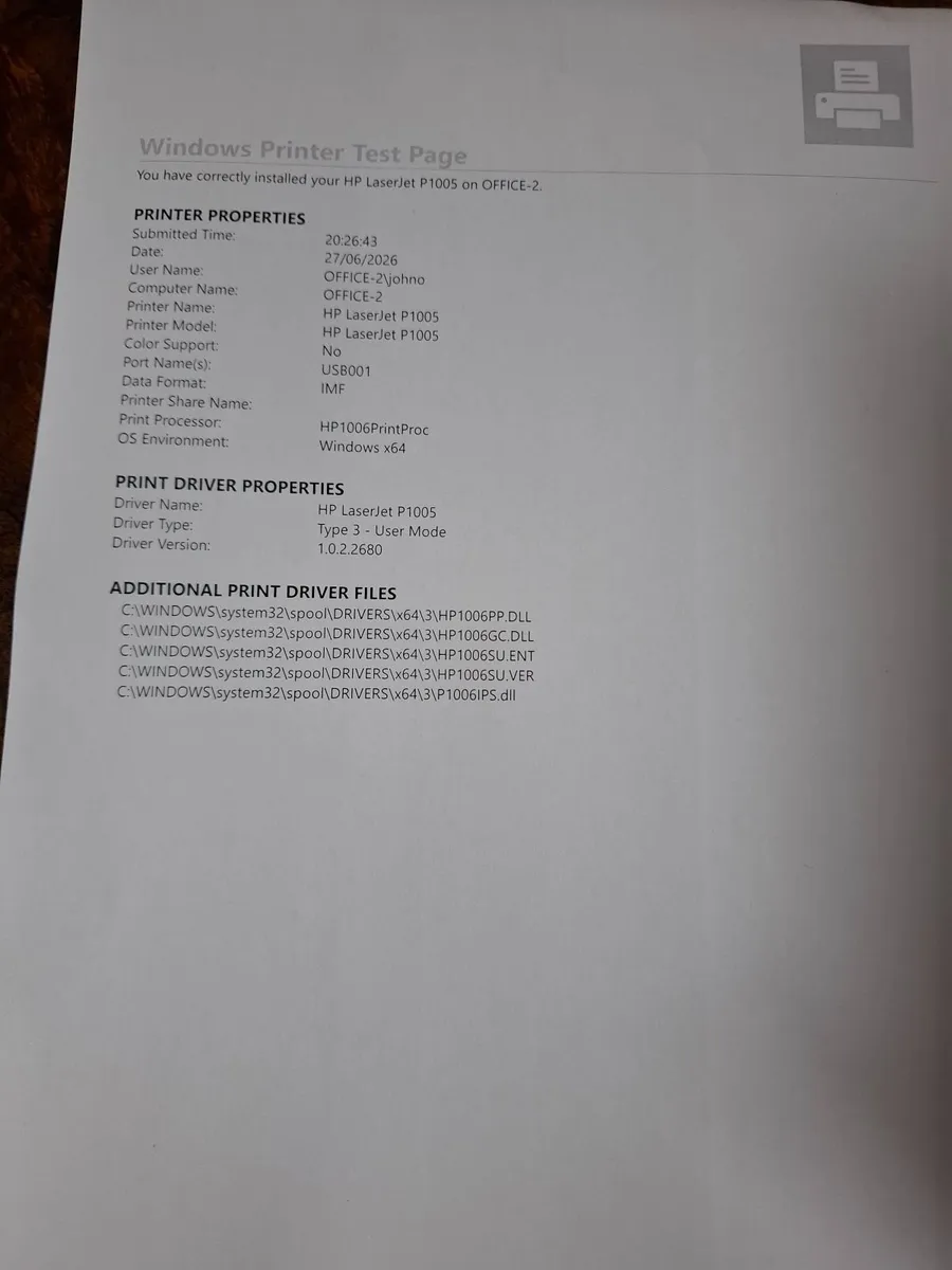 HP Laser Jet Printer (Black and White) - Image 3