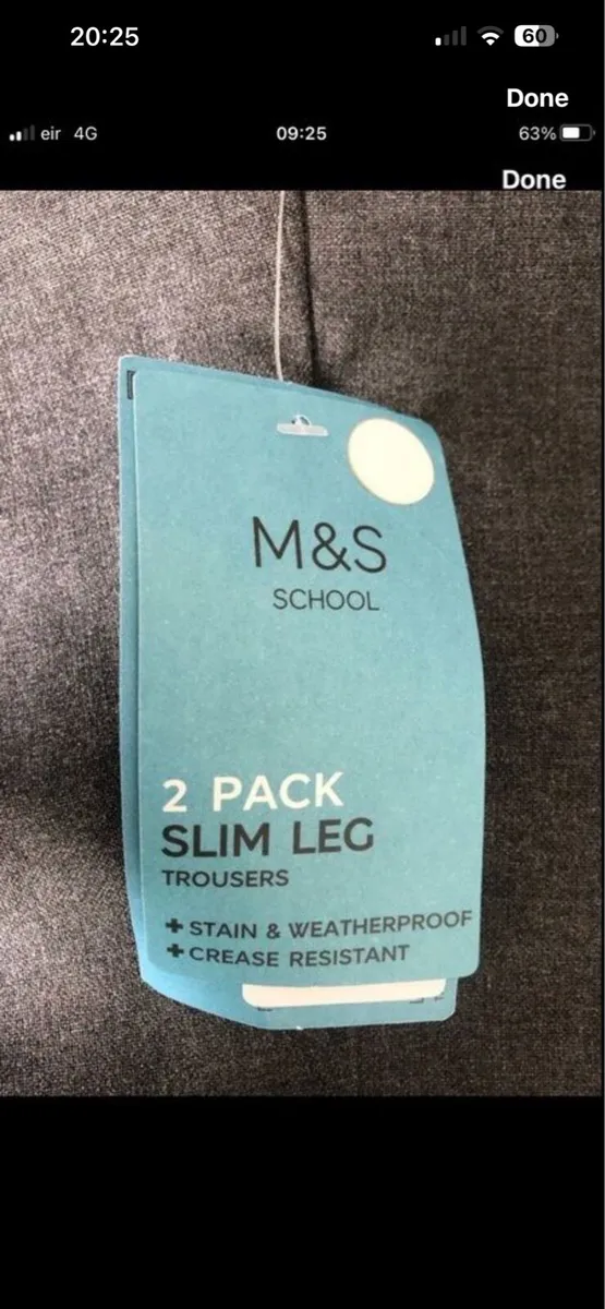 Boys BNWT M&S school trousers age 5 €10 - Image 3