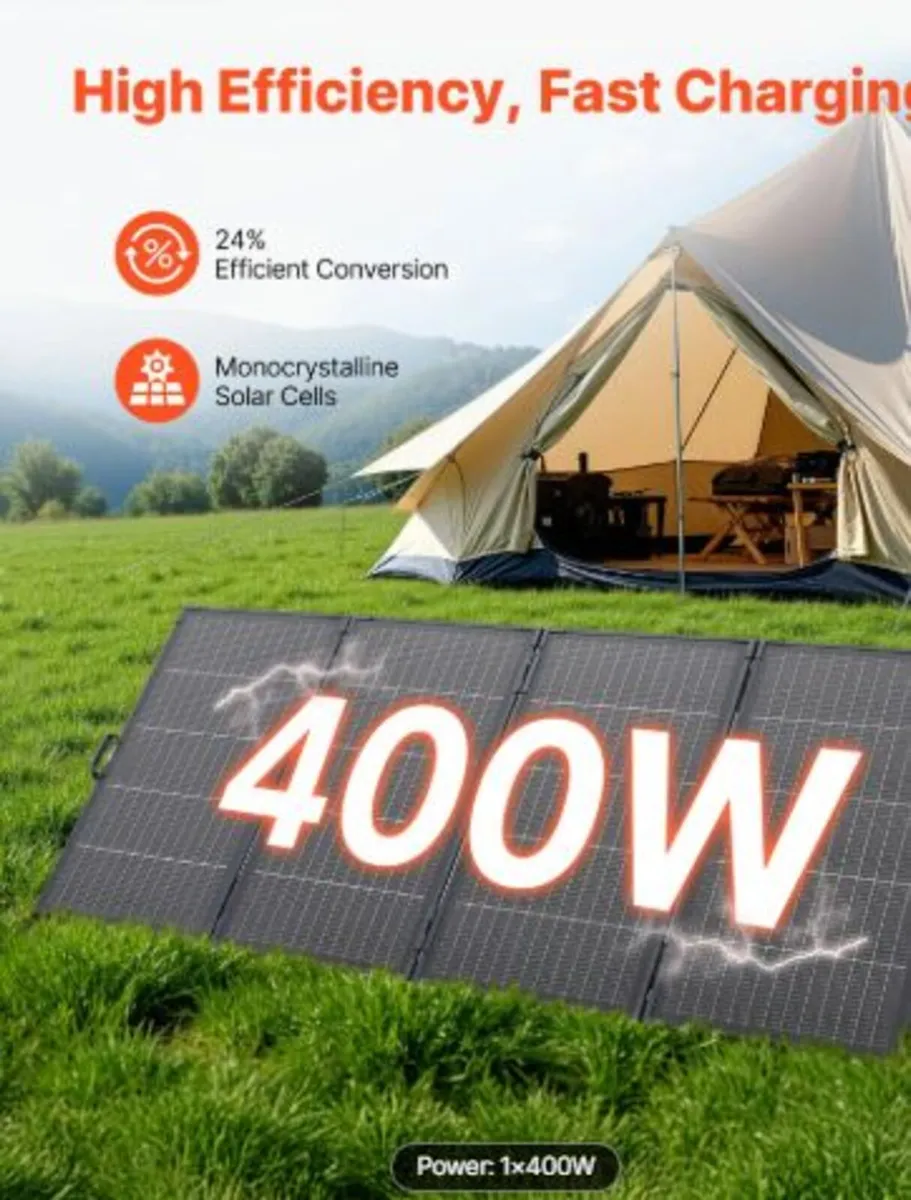 400W Foldable Solar Panel with Frame, 16BB N-Type - Image 2