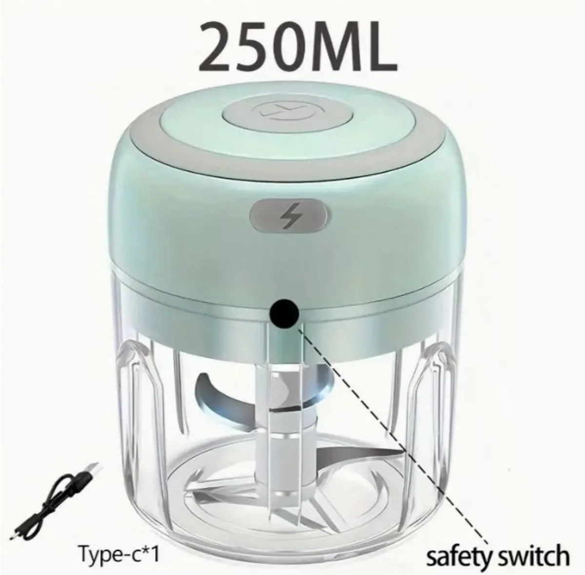 250ml Small Rechargeable Mini Food Processor, New. - Image 1
