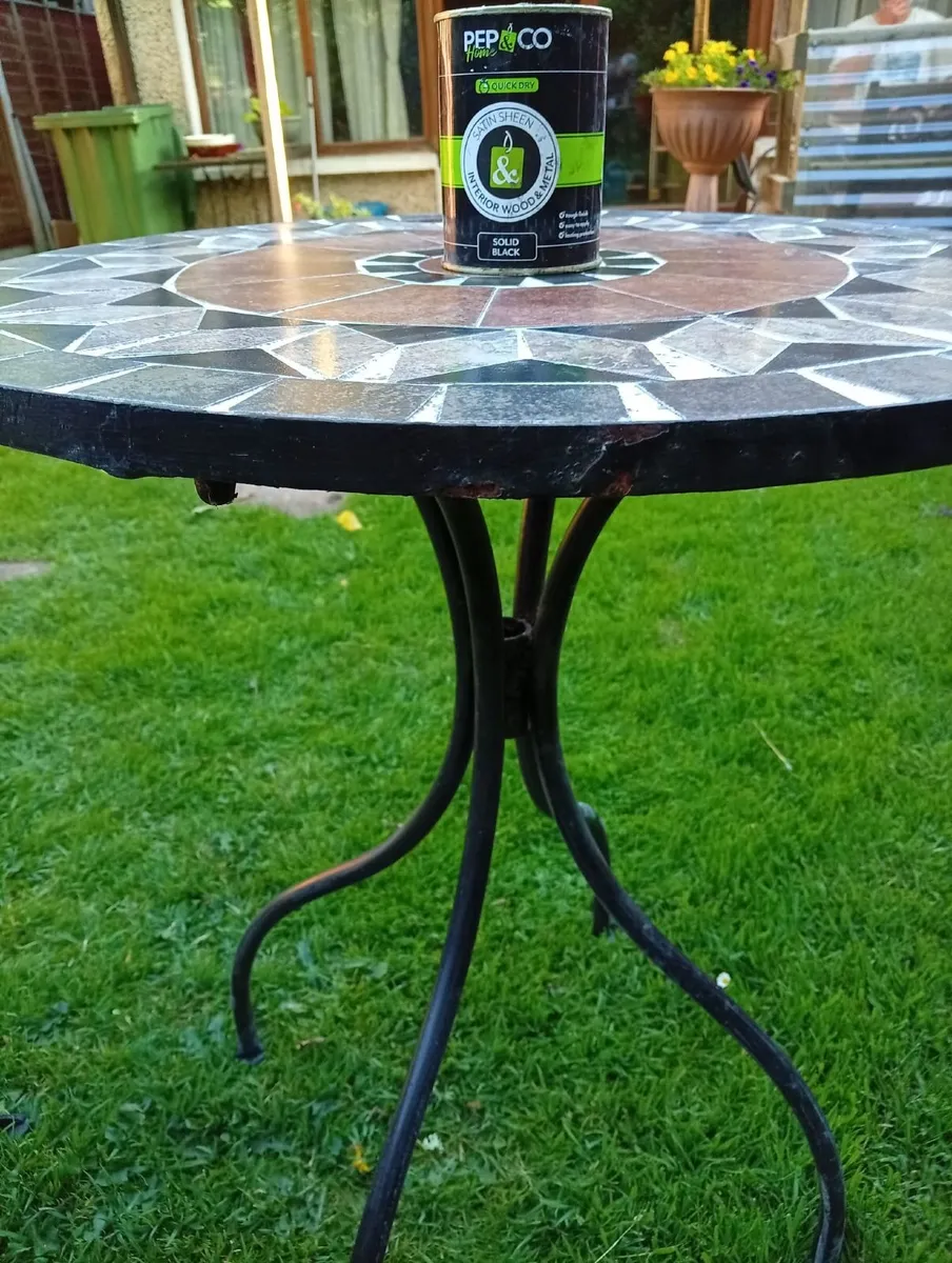 Mosaic Bistro Garden Table,1Chair, Paint Included - Image 4