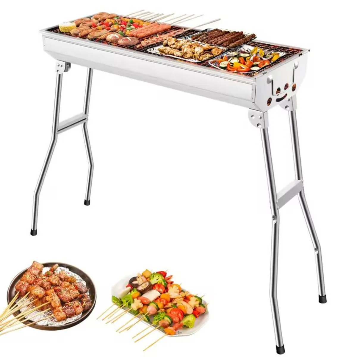 Barbecue Grill – Foldable Charcoal Outdoor Camping - Image 3