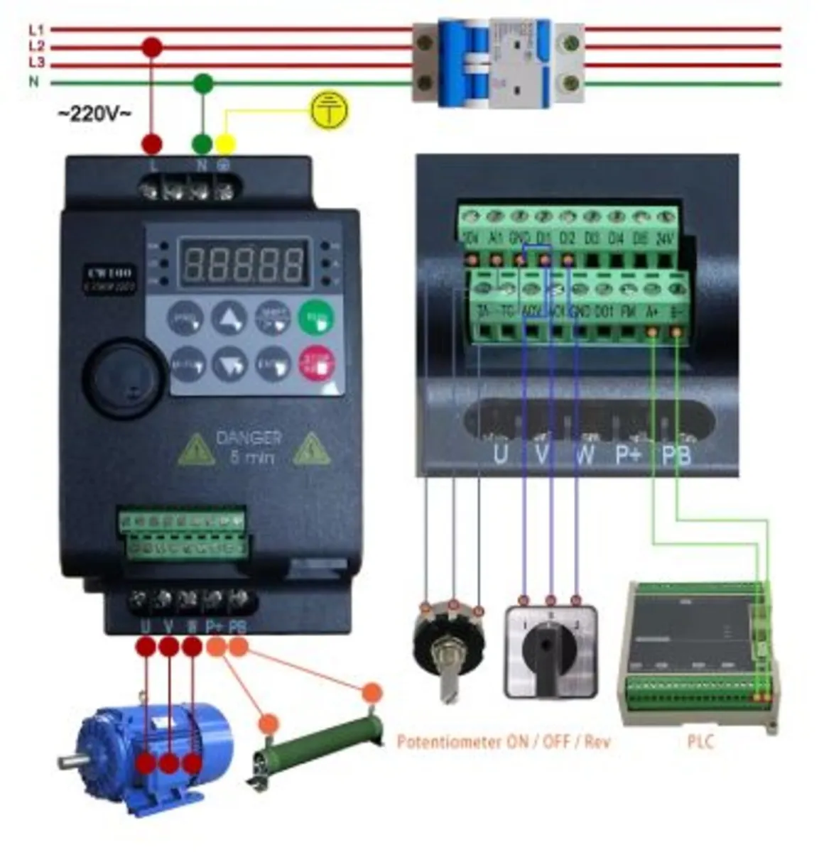Inverter 0.75 VFD Drive 1PH 220V to 3PH 380V - Image 3