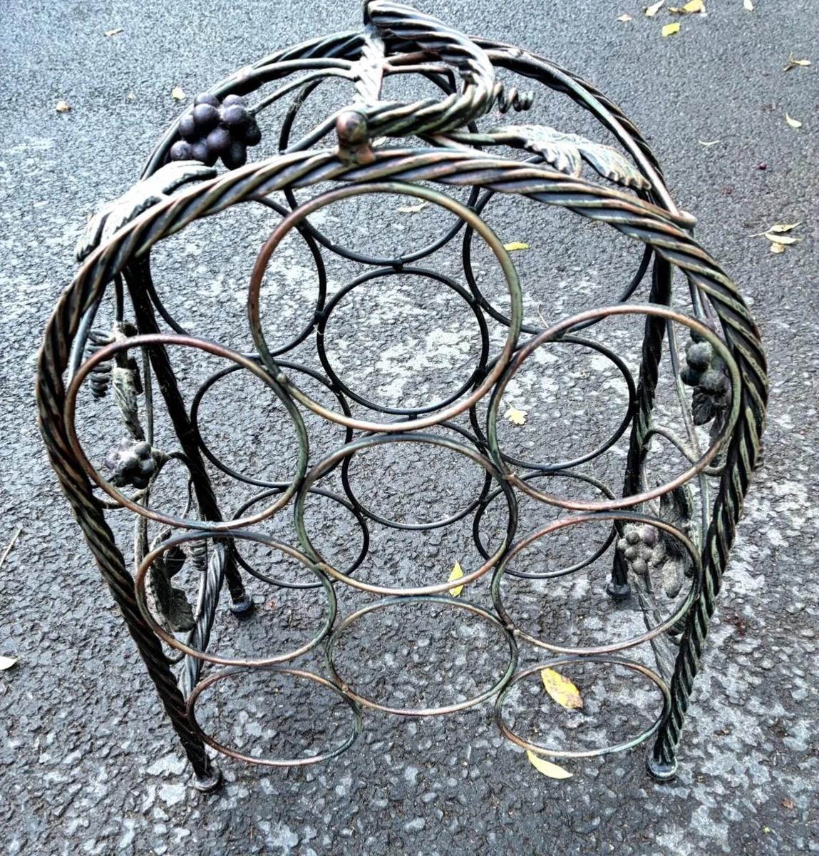 Vintage Metal Wine Rack – Grape Vine Design - Image 1
