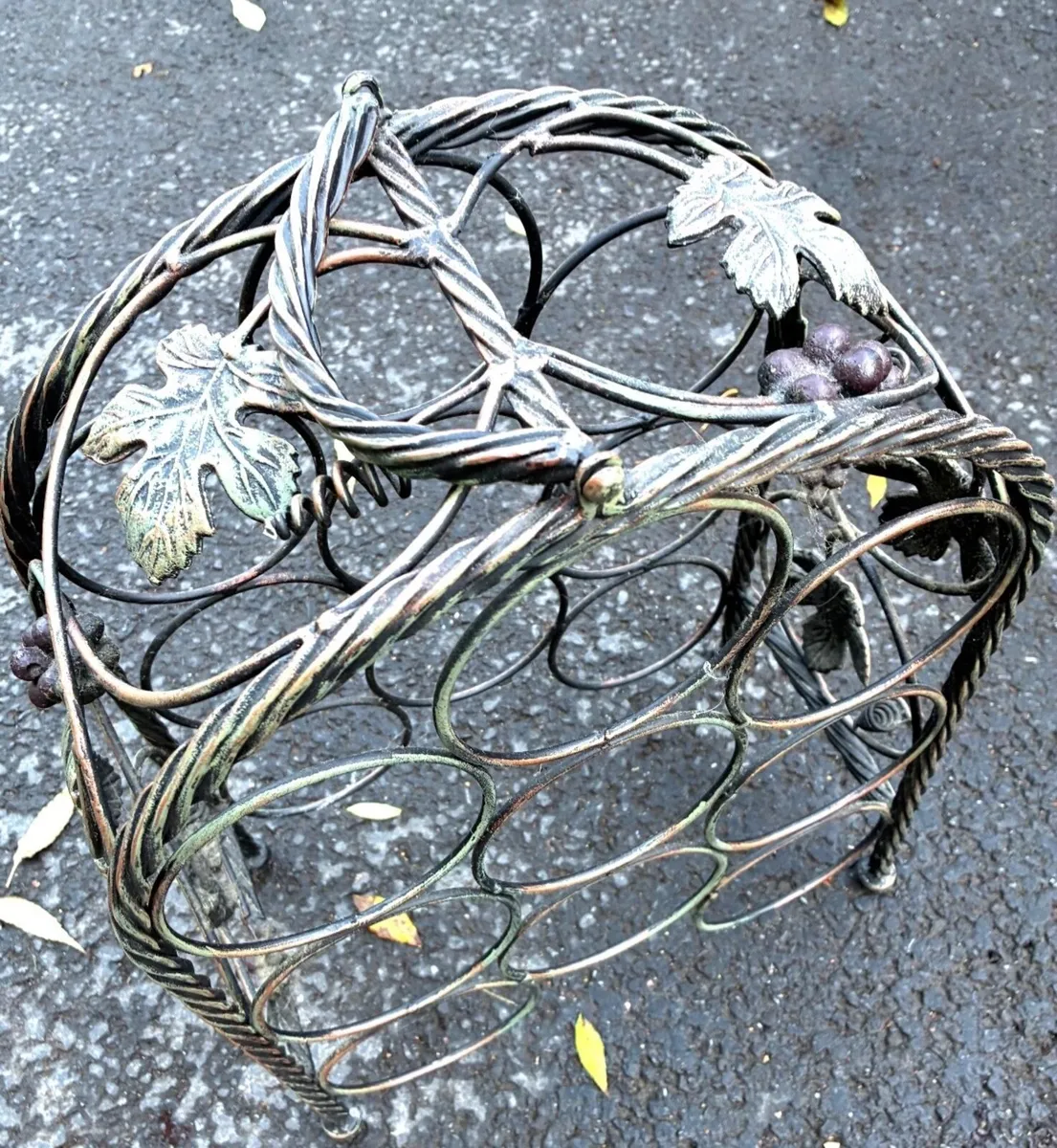Vintage Metal Wine Rack – Grape Vine Design - Image 3