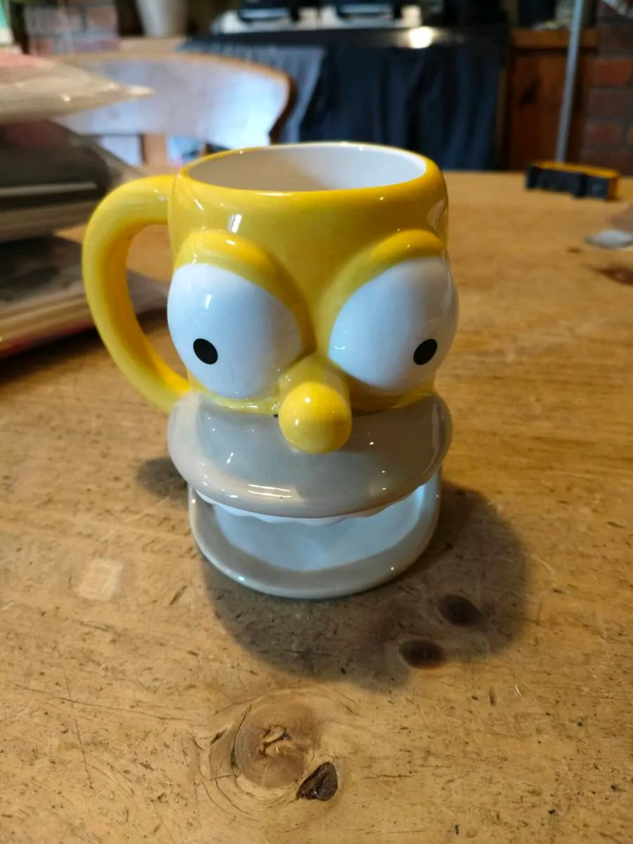 Homer simpson coffee mug cup & donut holder 2007 f - Image 1