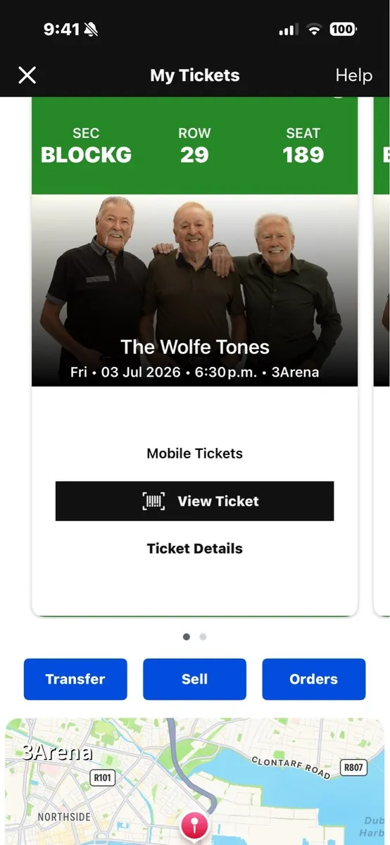 2 seated Wolfe tones tickets - Image 2