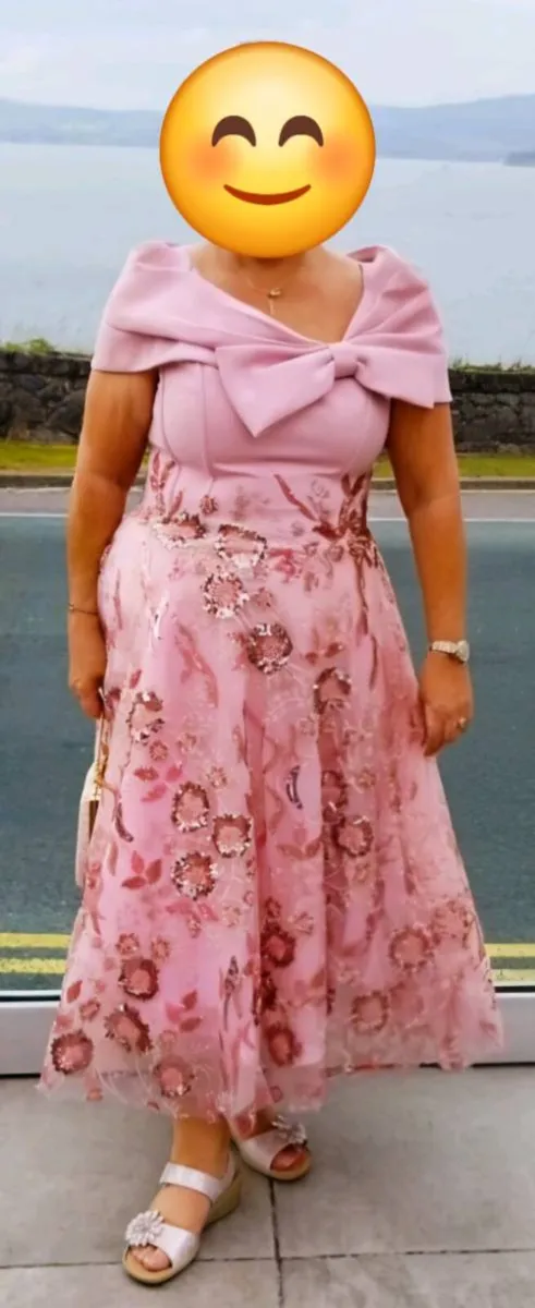 Veni Infantino Pink Embroidered Midi Dress - Image 3