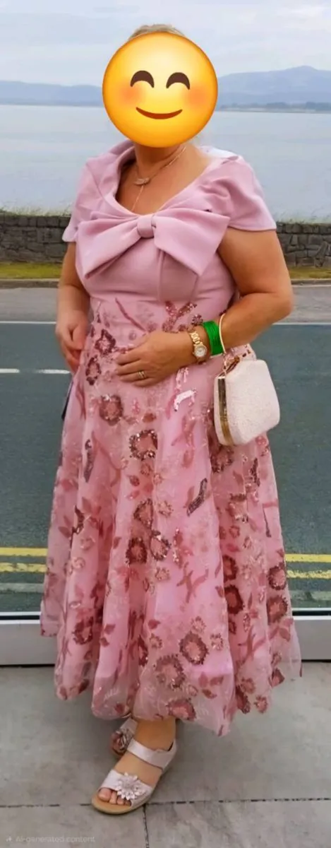 Veni Infantino Pink Embroidered Midi Dress - Image 4