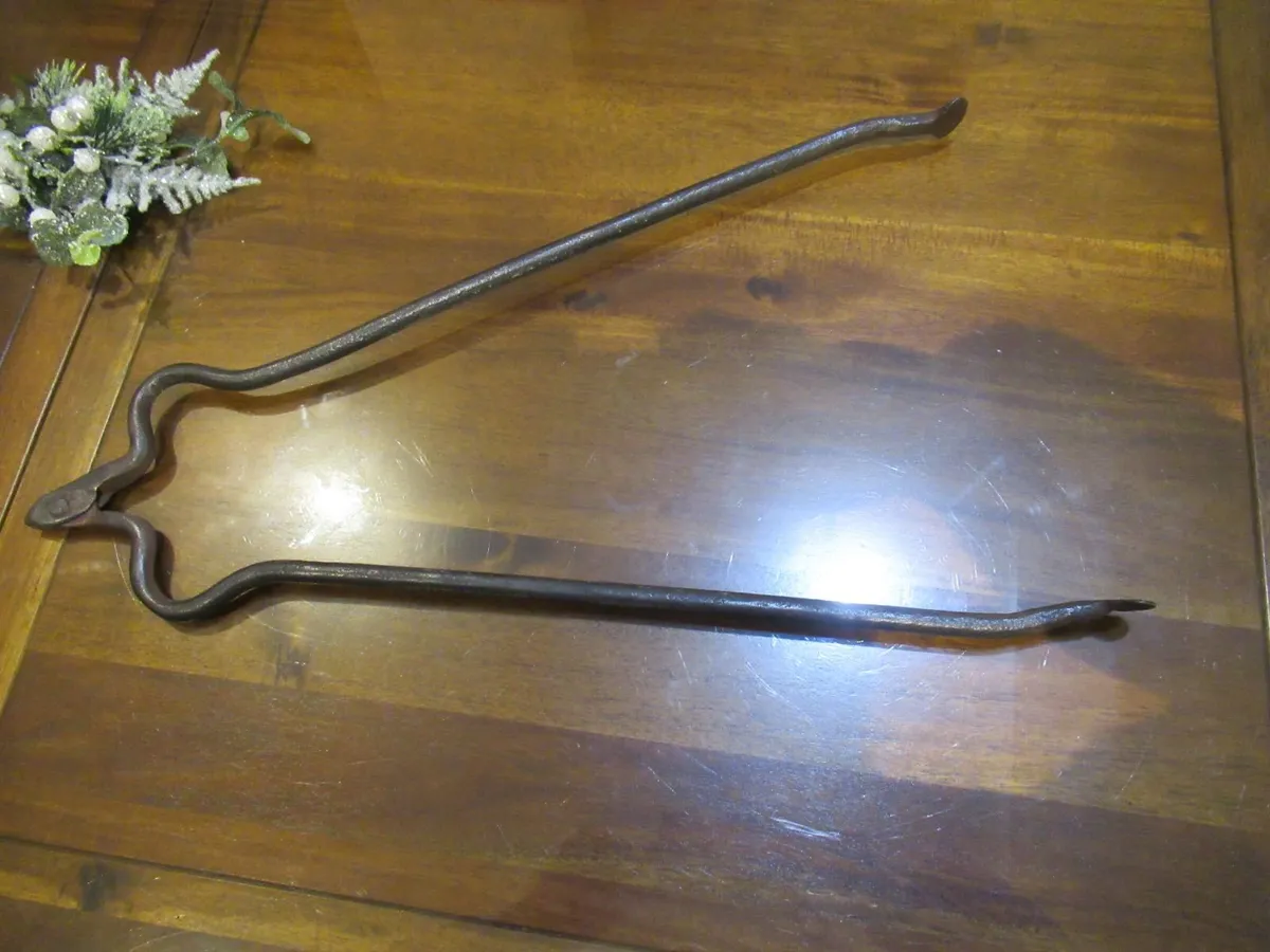antique tongs fire iron cottage pub cave vintage - Image 4