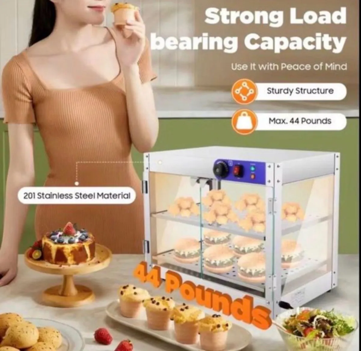 New 800W Food Warmer Display Cabinet display - Image 2