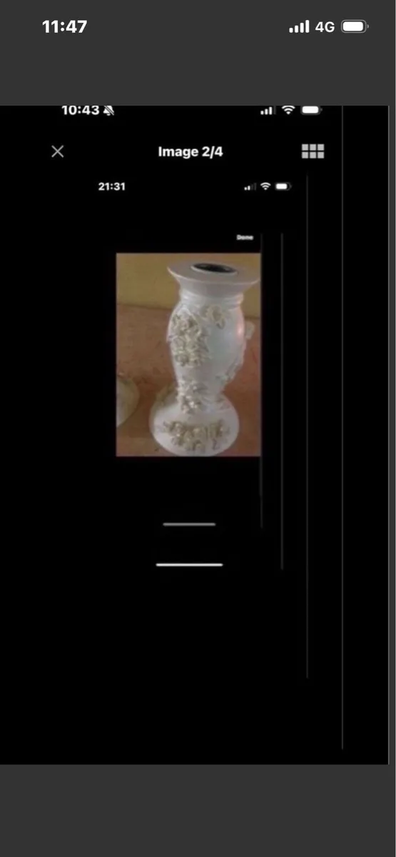 Vintage Cherub & Roses Candlestick Set - Image 2