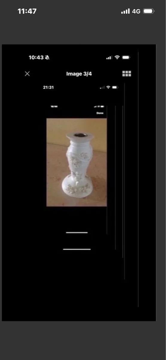 Vintage Cherub & Roses Candlestick Set - Image 3