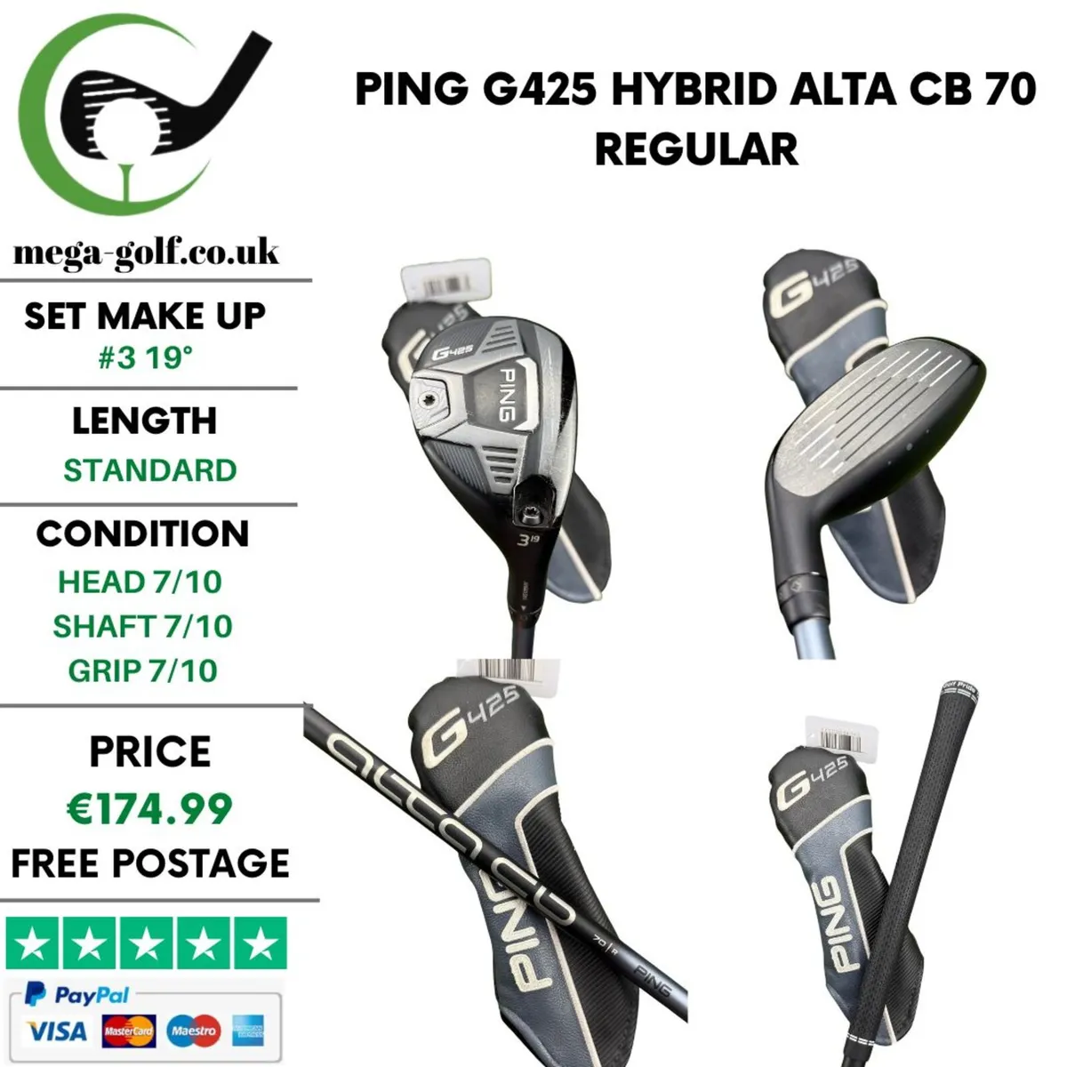Ping G425 Hybrid / #3 19° / Alta CB 70 Regular - Image 1