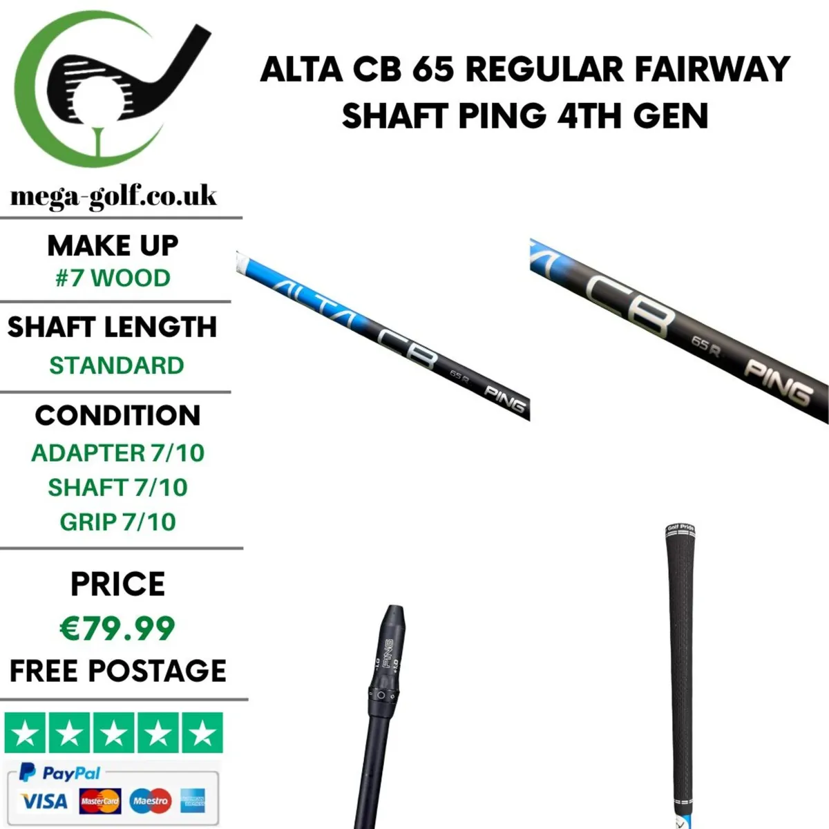 Alta CB 65 Regular #7 Wood Shaft / Ping 4th Gen - Image 1