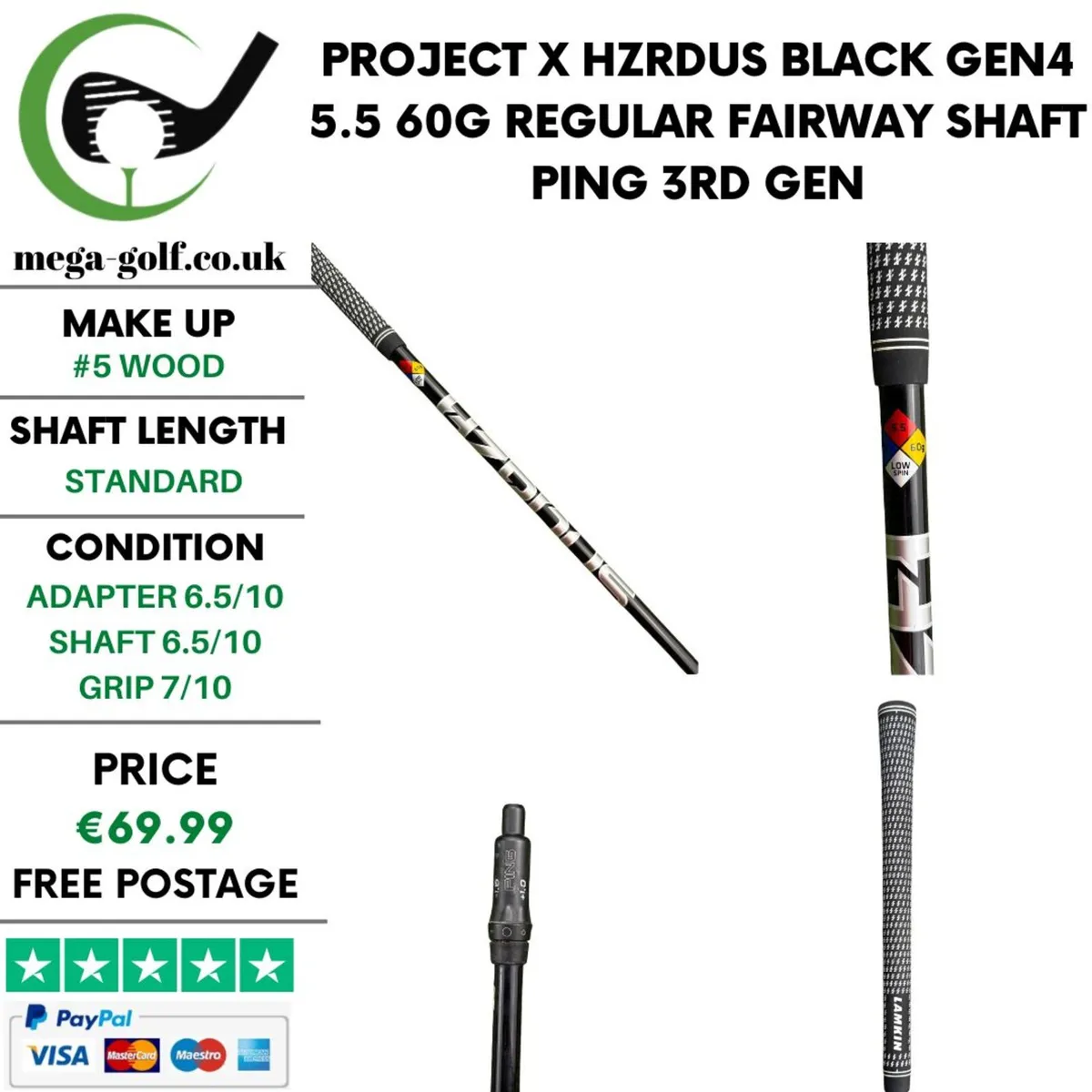 Project X Hzrdus Black Gen4 5.5 60g Regular - Image 1