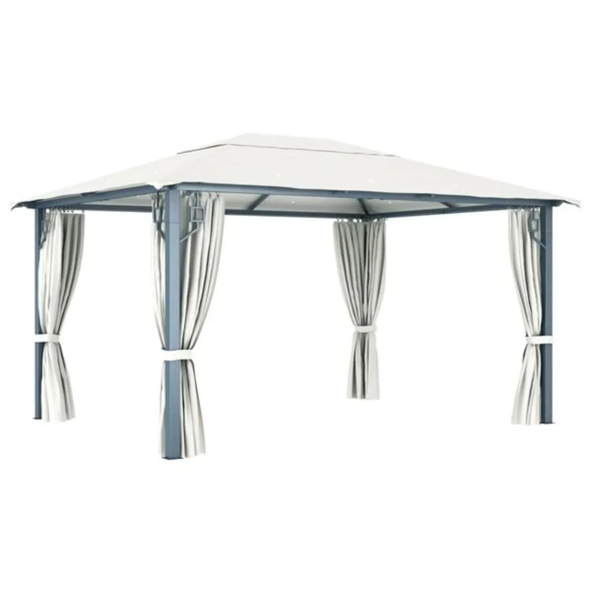 Gazebo with Curtain 300x300 cm Cream Aluminium

De - Image 3