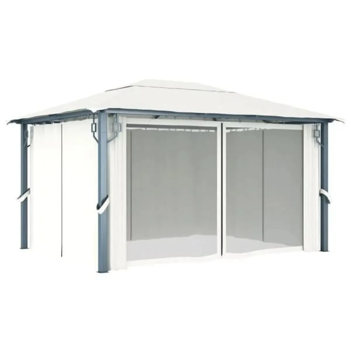 Gazebo with Curtain 300x300 cm Cream Aluminium

De - Image 4