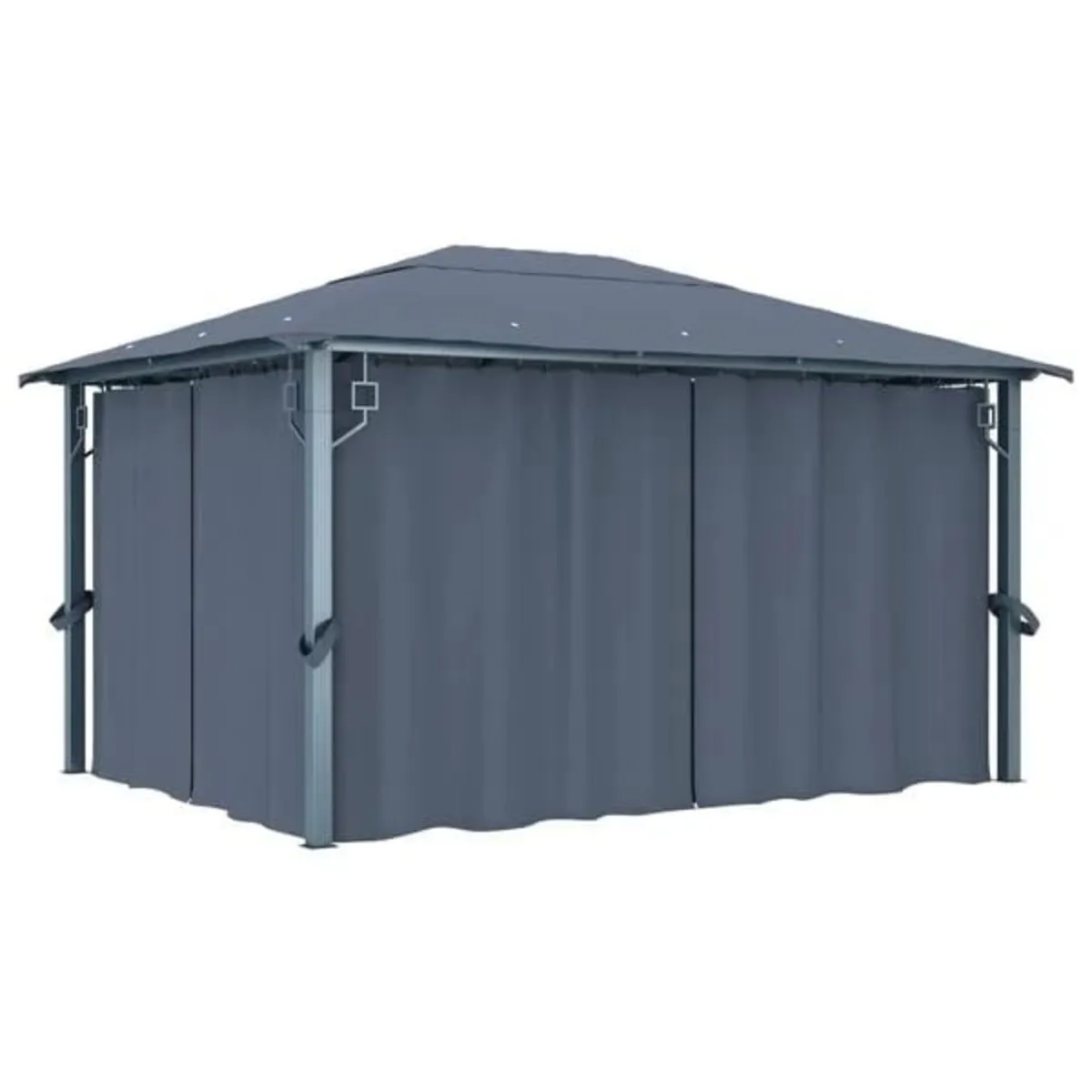 Gazebo with Curtain 400 x 300 cm Anthracite Alumin - Image 1