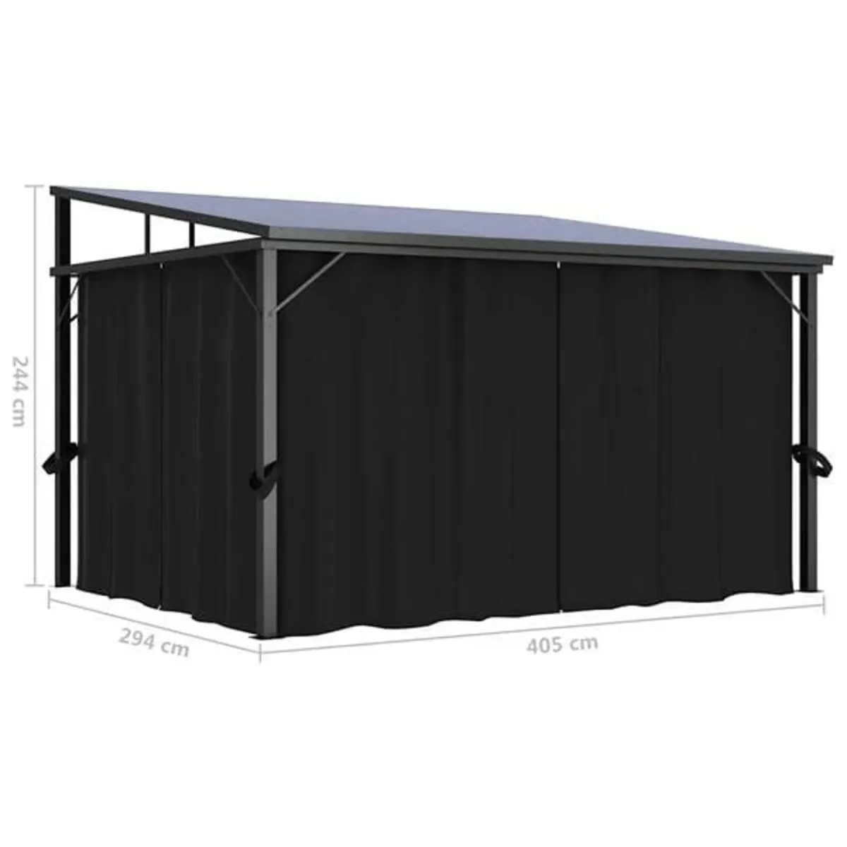 Gazebo with Curtain 405x294x244 cm Anthracite

Des - Image 3