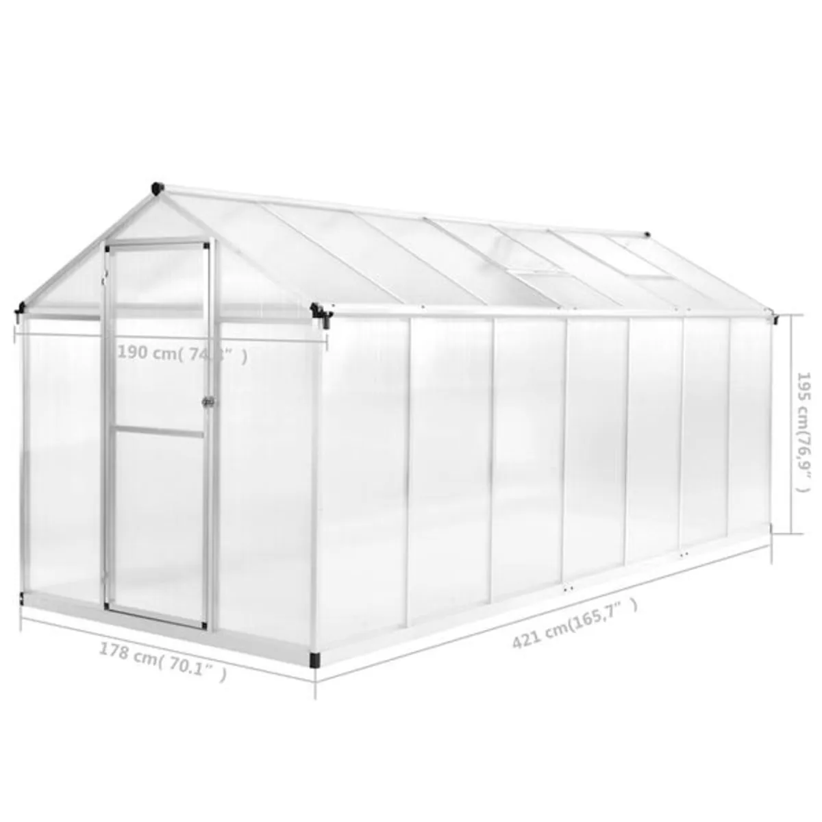 Greenhouse Aluminium 421x190x195 cm 15.6 m³

Speci - Image 3