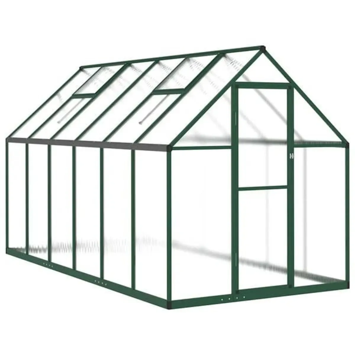 Greenhouse with Base Frame Green 334x169x195 cm Al - Image 2