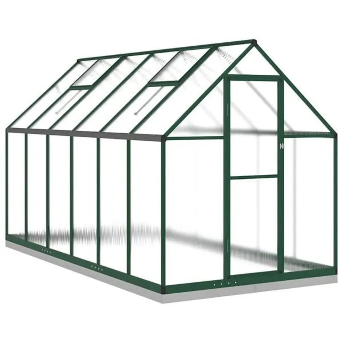 Greenhouse with Base Frame Green 334x169x202 cm Al - Image 2
