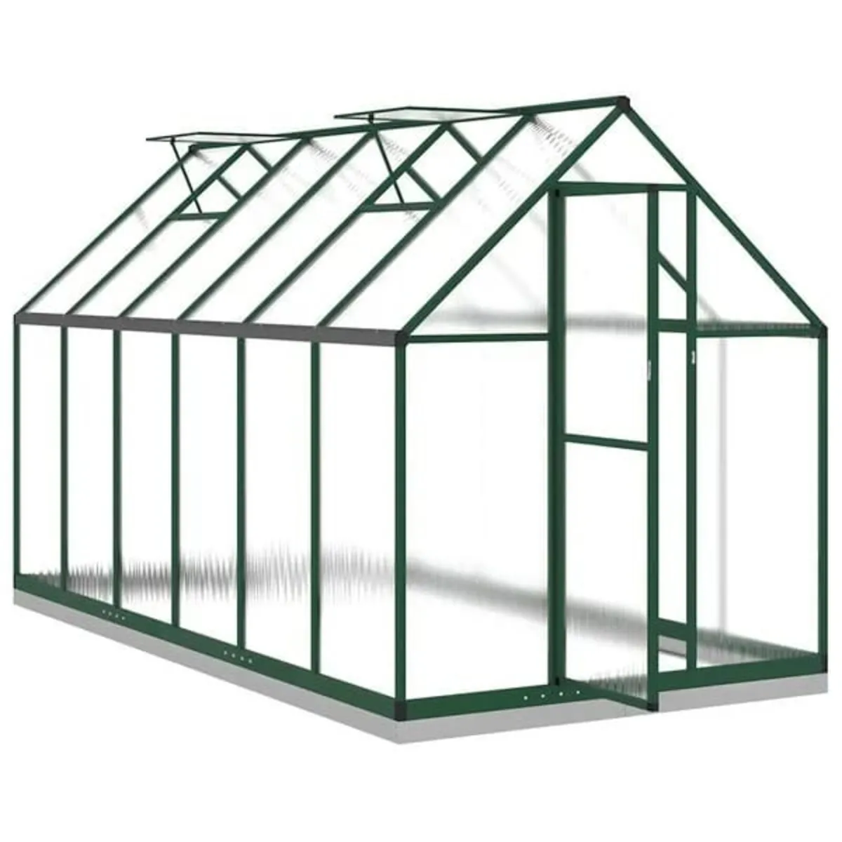 Greenhouse with Base Frame Green 334x169x202 cm Al - Image 3