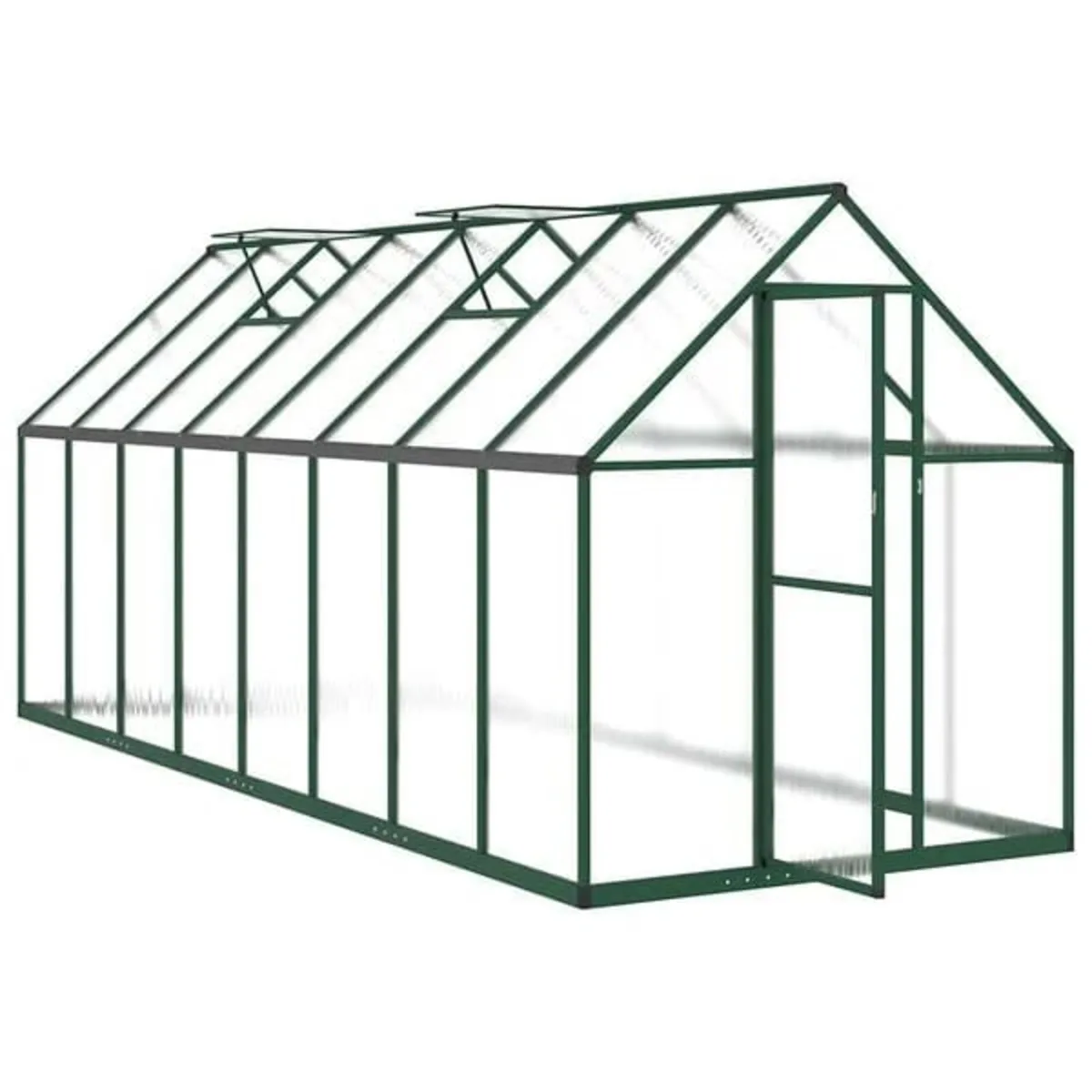 Greenhouse with Base Frame Green 445x169x195 cm Al - Image 4