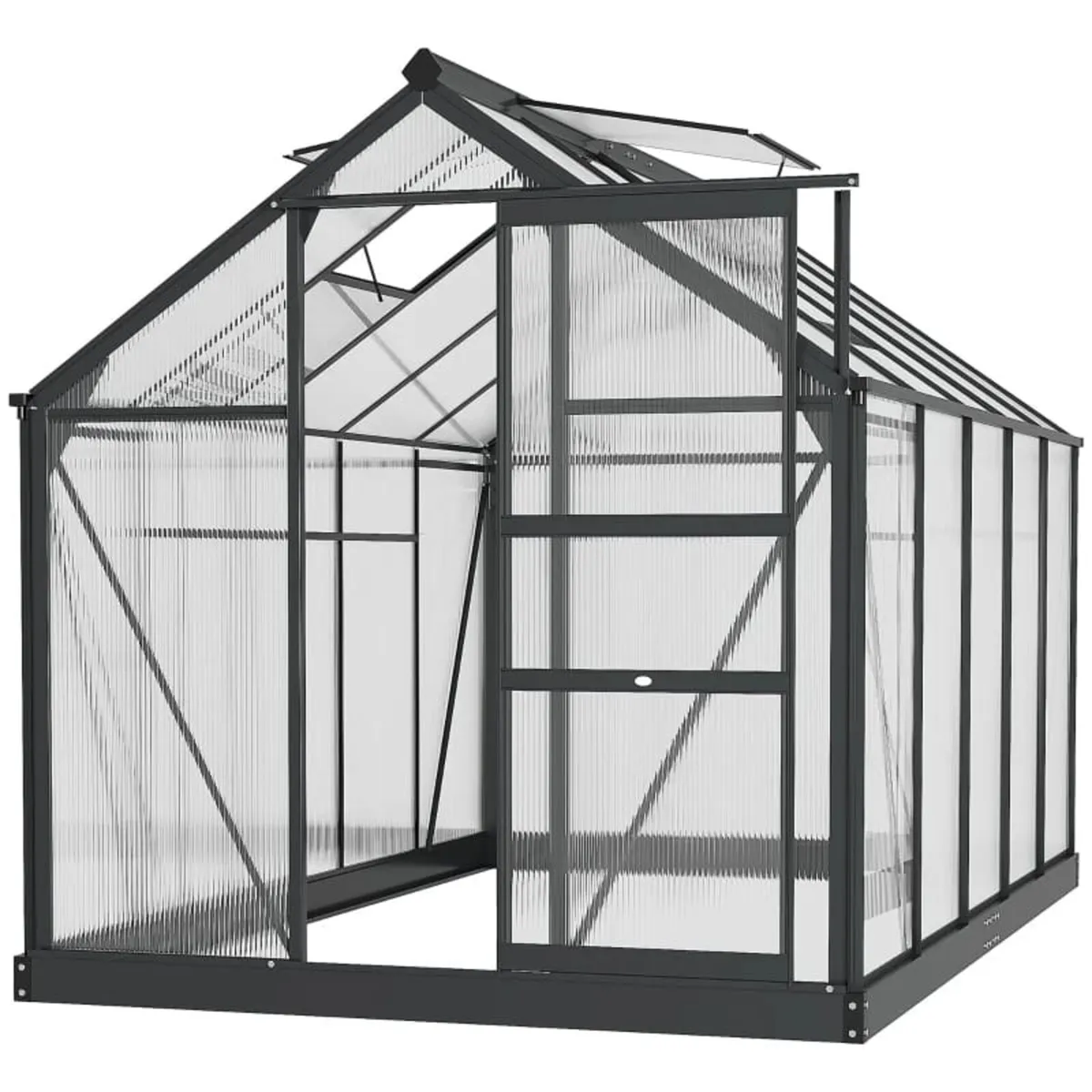 6 x 10ft Polycarbonate Greenhouse, Large Walk-In G - Image 1