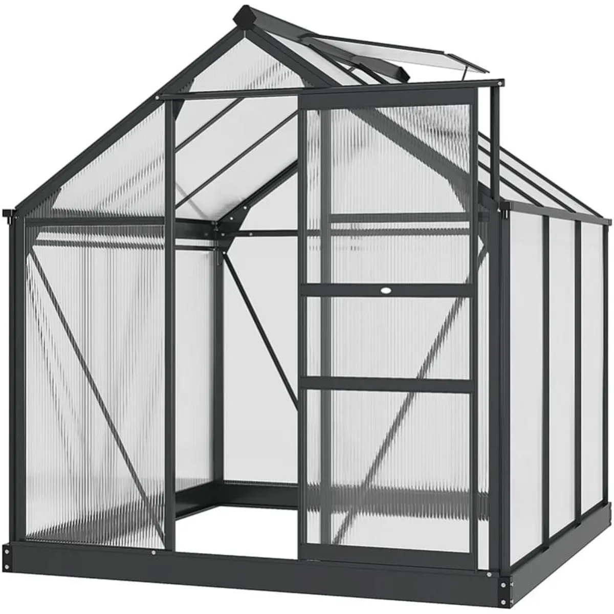 6 x 6ft Polycarbonate Greenhouse, Large Walk-In Gr - Image 3