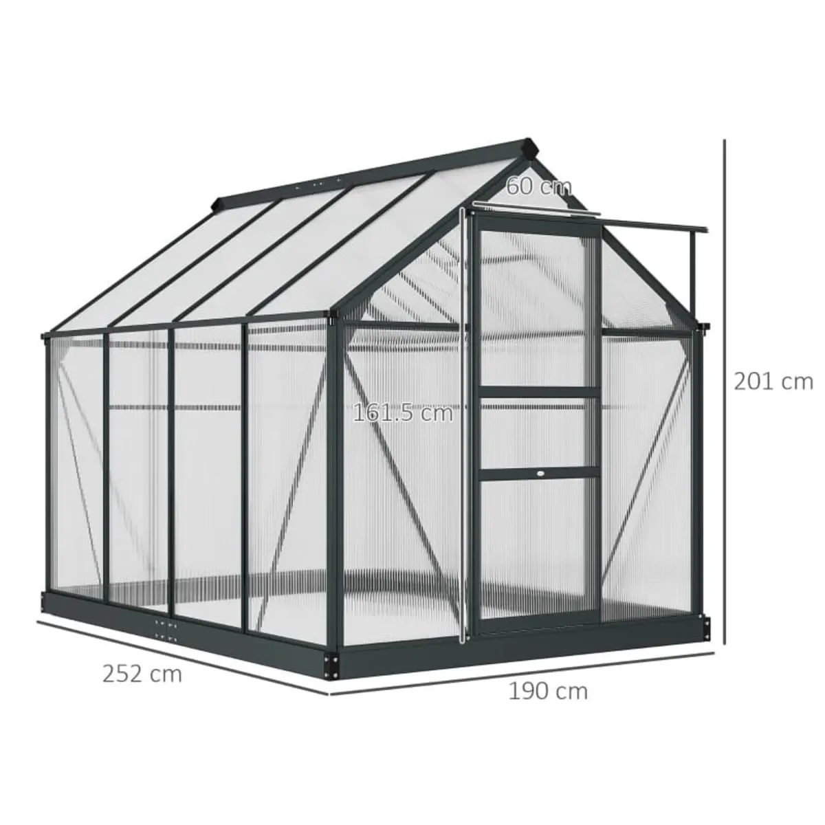 6 x 8ft Polycarbonate Greenhouse, Large Walk-In Gr - Image 3