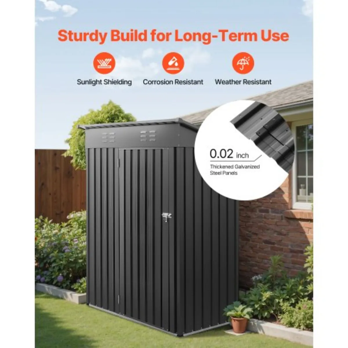 1533 x 876 x 1815 mm Metal Garden Shed, Storage Bu - Image 4