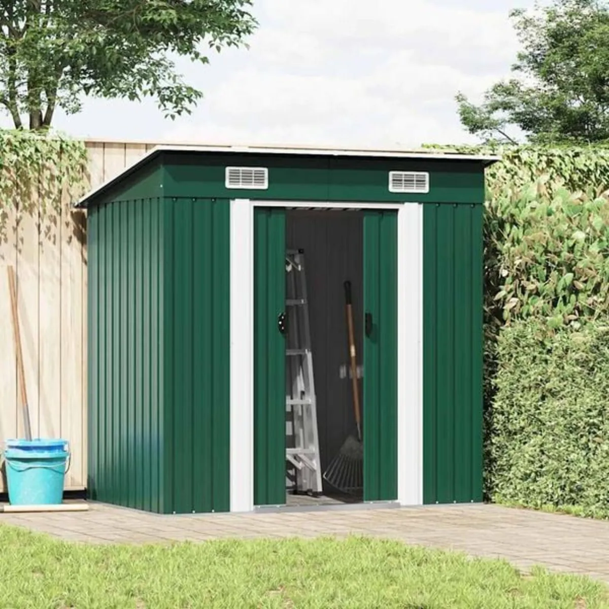 Garden Shed Green Metal

Description
This metal st - Image 2